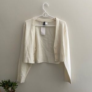 Never-worn white button up sweater